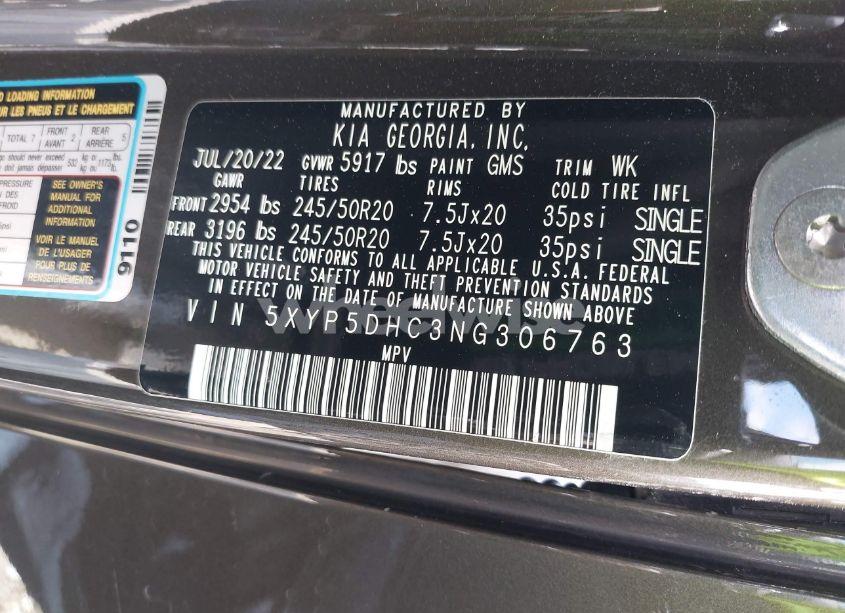 Photo 9 of 2022 Kia Telluride SX (VIN 5XYP5DHC3NG306763)