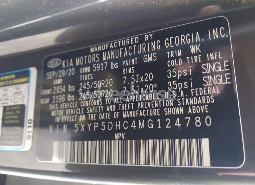 Photo 9 of 2021 Kia Telluride SX (VIN 5XYP5DHC4MG124780)