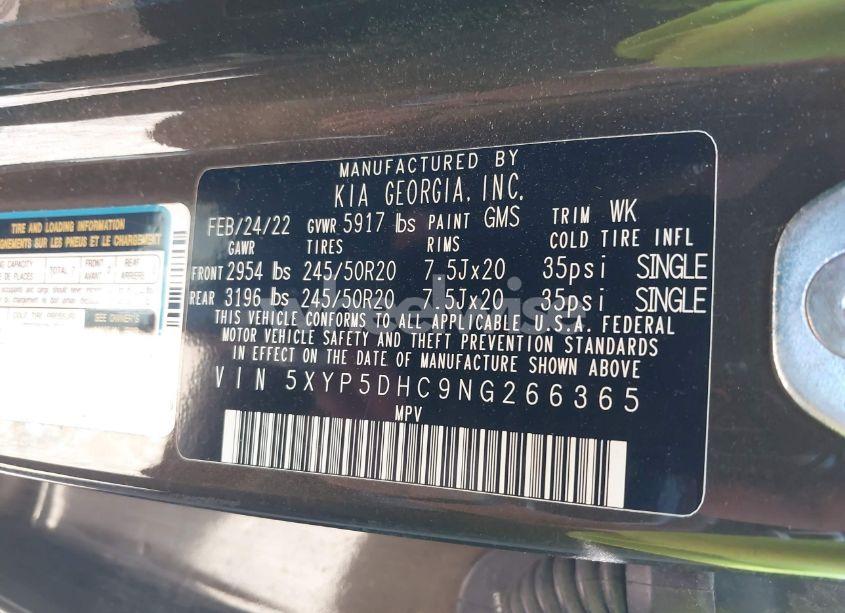 Photo 9 of 2022 Kia Telluride SX (VIN 5XYP5DHC9NG266365)