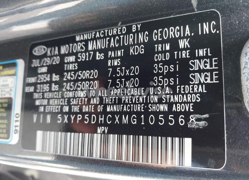 Photo 9 of 2021 Kia Telluride SX (VIN 5XYP5DHCXMG105568)