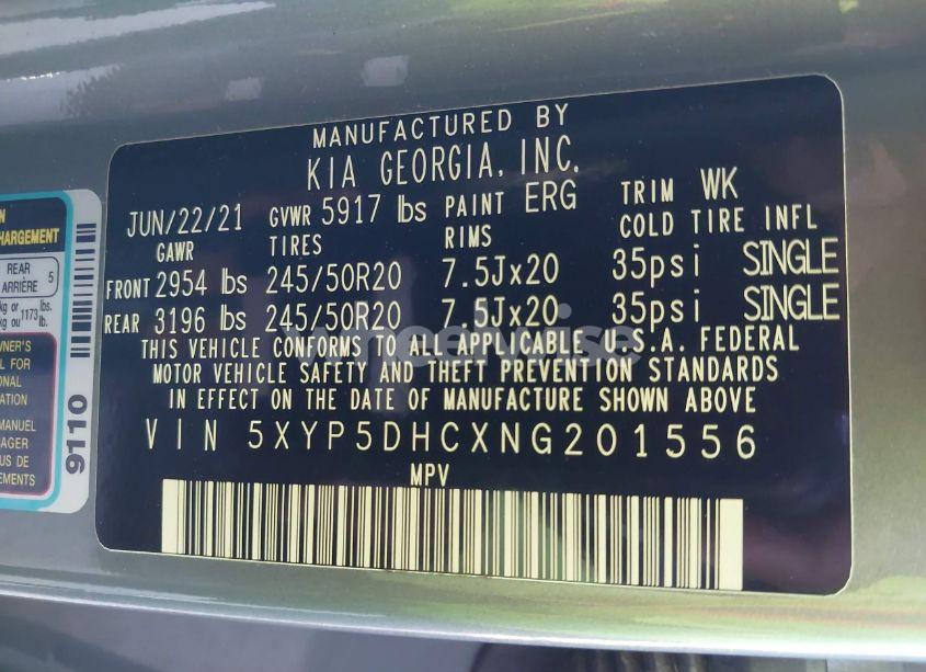 Photo 9 of 2022 Kia Telluride SX (VIN 5XYP5DHCXNG201556)