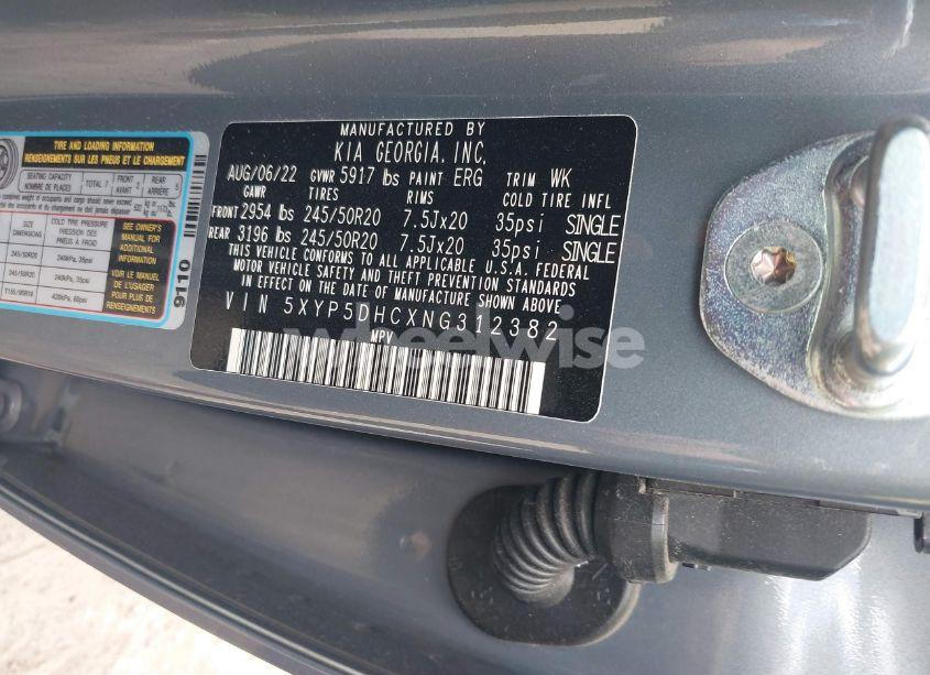 Photo 9 of 2022 Kia Telluride SX (VIN 5XYP5DHCXNG312382)