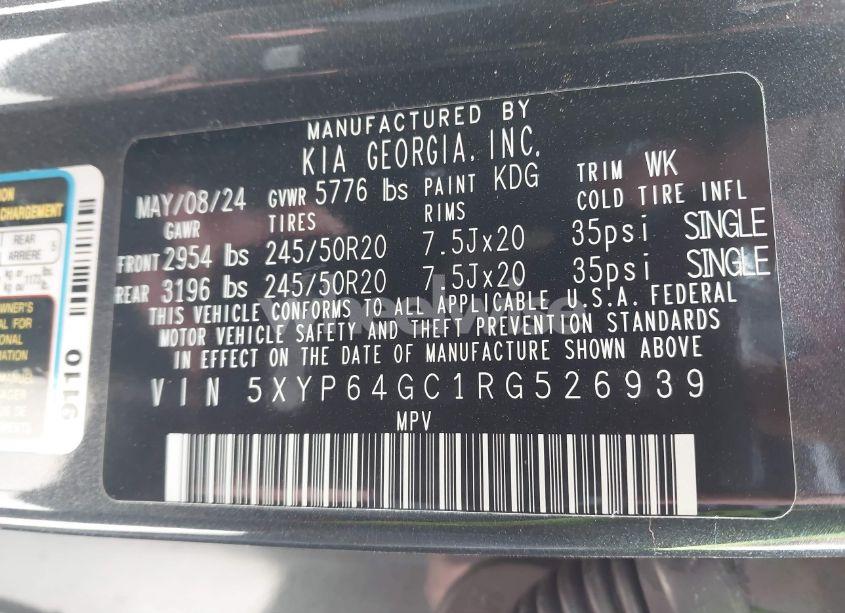 Photo 9 of 2024 Kia Telluride S (VIN 5XYP64GC1RG526939)