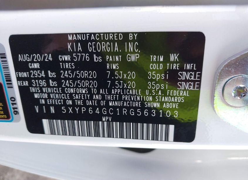 Photo 9 of 2024 Kia Telluride S (VIN 5XYP64GC1RG563103)