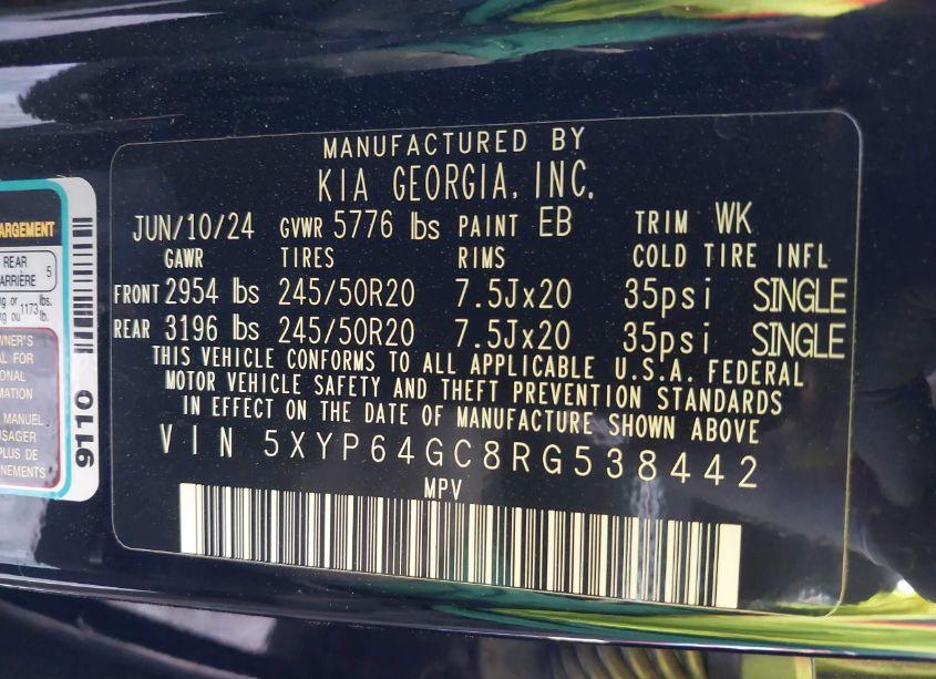 Photo 9 of 2024 Kia Telluride S (VIN 5XYP64GC8RG538442)