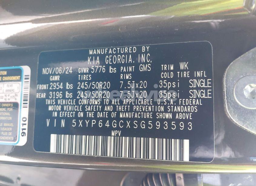 Photo 9 of 2025 Kia Telluride S (VIN 5XYP64GCXSG593593)