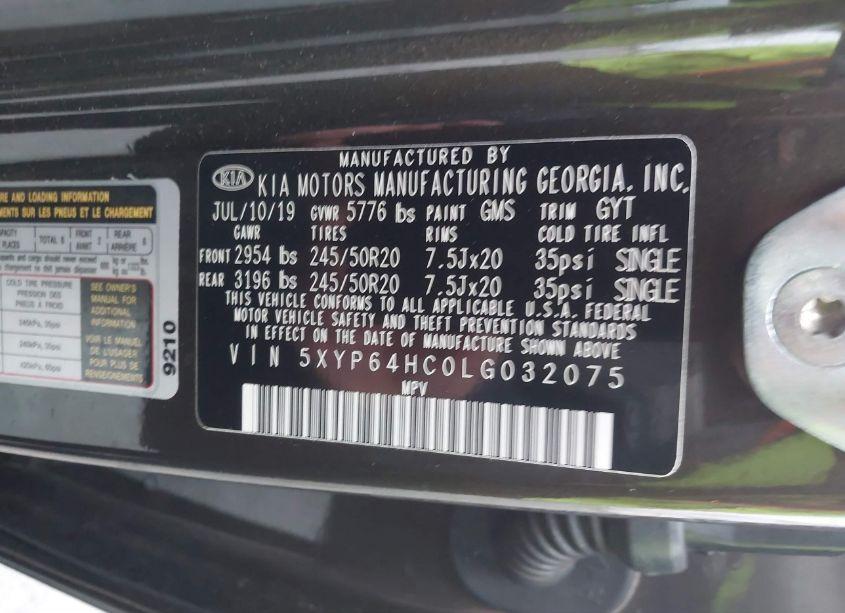 Photo 9 of 2020 Kia Telluride S (VIN 5XYP64HC0LG032075)