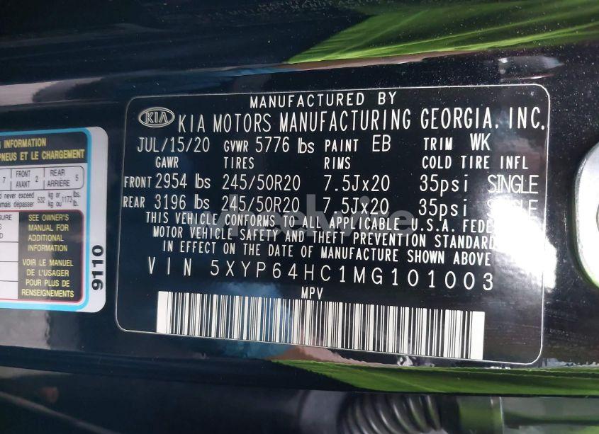 Photo 9 of 2021 Kia Telluride S (VIN 5XYP64HC1MG101003)