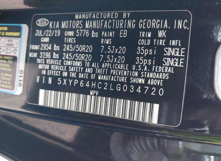 Photo 9 of 2020 Kia Telluride S (VIN 5XYP64HC2LG034720)