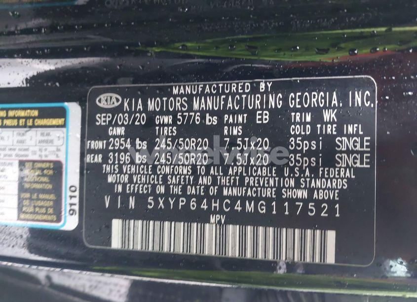 Photo 9 of 2021 Kia Telluride S (VIN 5XYP64HC4MG117521)