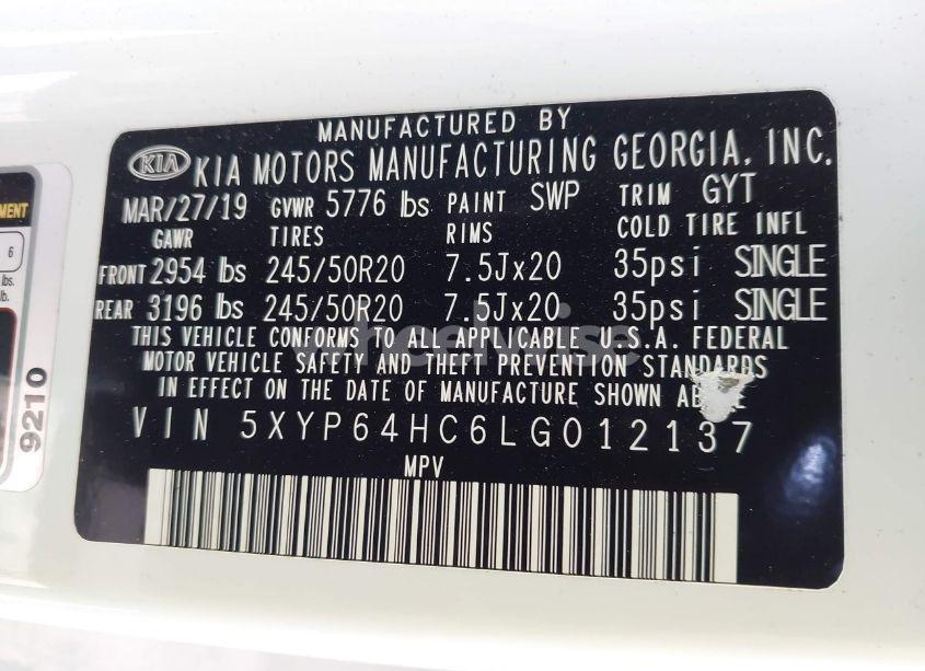 Photo 9 of 2020 Kia Telluride S (VIN 5XYP64HC6LG012137)