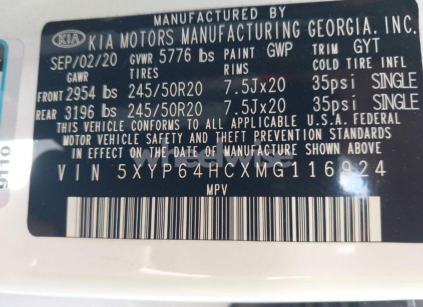 Photo 9 of 2021 Kia Telluride S (VIN 5XYP64HCXMG116924)