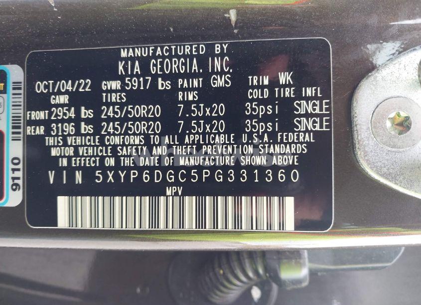 Photo 9 of 2023 Kia Telluride S (VIN 5XYP6DGC5PG331360)