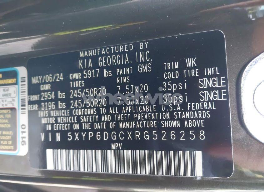 Photo 9 of 2024 Kia Telluride S (VIN 5XYP6DGCXRG526258)