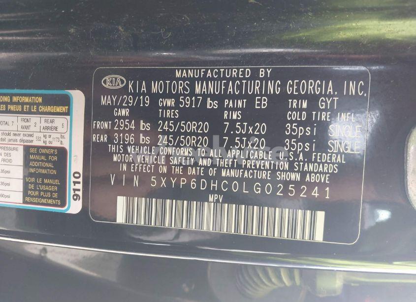 Photo 9 of 2020 Kia Telluride S (VIN 5XYP6DHC0LG025241)