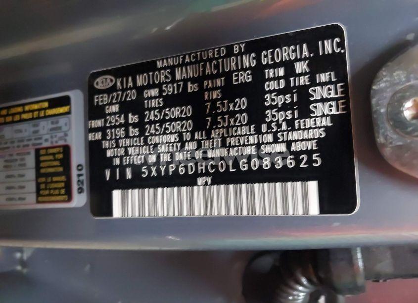 Photo 9 of 2020 Kia Telluride S (VIN 5XYP6DHC0LG083625)