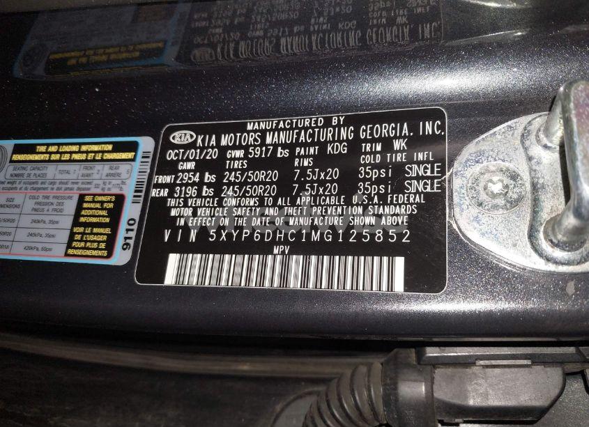 Photo 9 of 2021 Kia Telluride S (VIN 5XYP6DHC1MG125852)