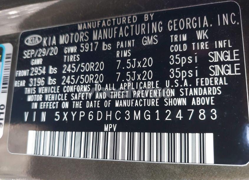 Photo 9 of 2021 Kia Telluride S (VIN 5XYP6DHC3MG124783)