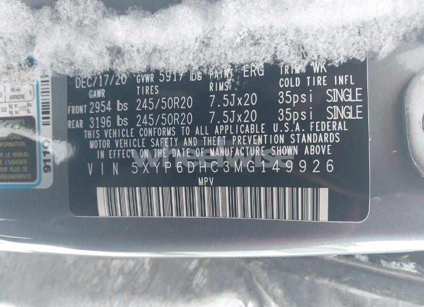 Photo 9 of 2021 Kia Telluride S (VIN 5XYP6DHC3MG149926)