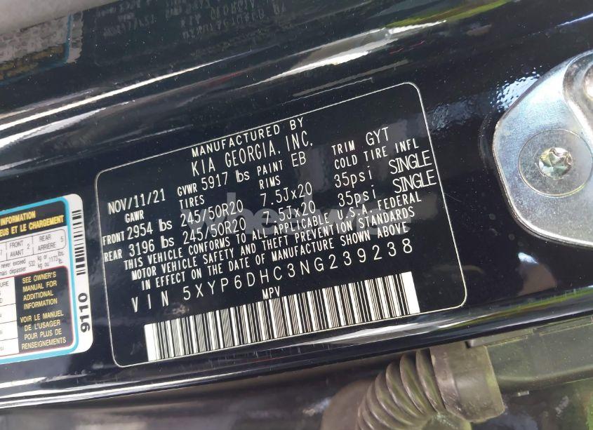 Photo 9 of 2022 Kia Telluride S (VIN 5XYP6DHC3NG239238)