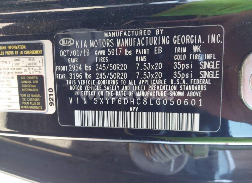 Photo 9 of 2020 Kia Telluride S (VIN 5XYP6DHC8LG050601)