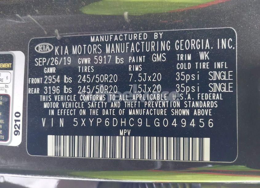 Photo 9 of 2020 Kia Telluride S (VIN 5XYP6DHC9LG049456)