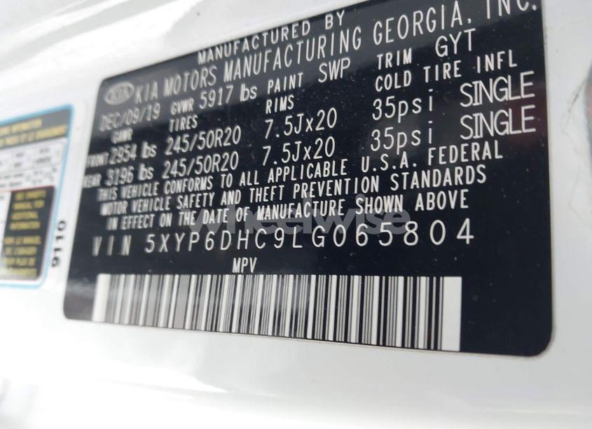 Photo 9 of 2020 Kia Telluride S (VIN 5XYP6DHC9LG065804)