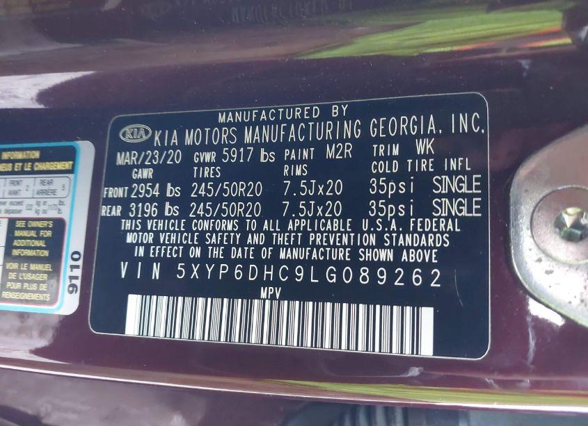 Photo 9 of 2020 Kia Telluride S (VIN 5XYP6DHC9LG089262)