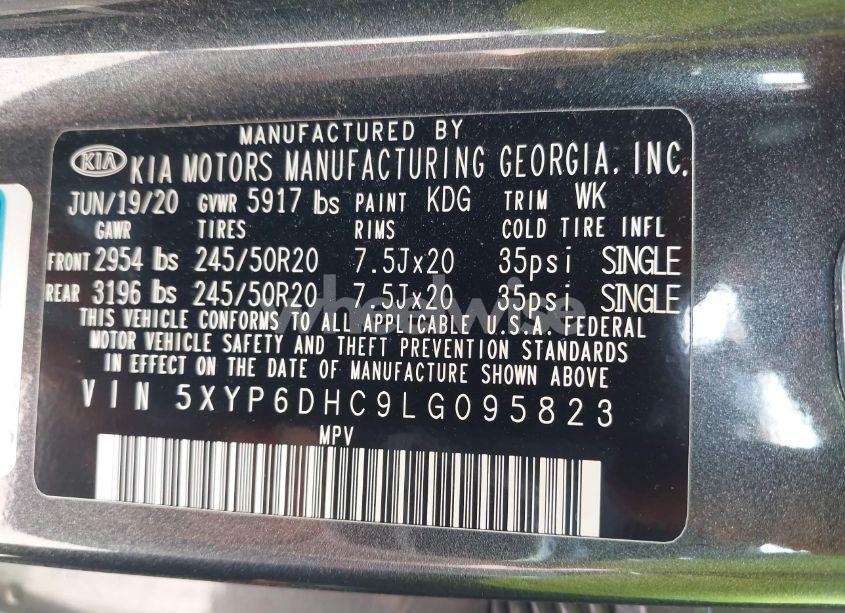 Photo 9 of 2020 Kia Telluride S (VIN 5XYP6DHC9LG095823)