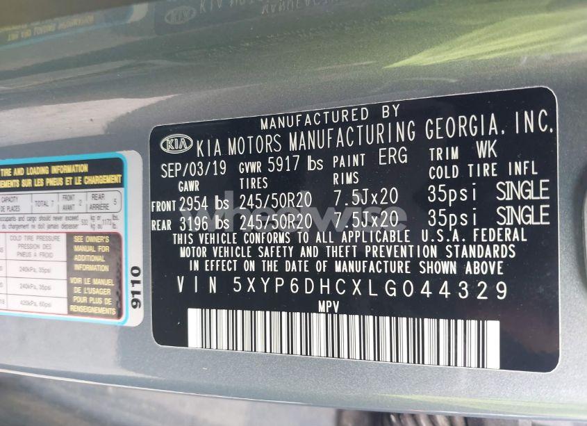 Photo 9 of 2020 Kia Telluride S (VIN 5XYP6DHCXLG044329)