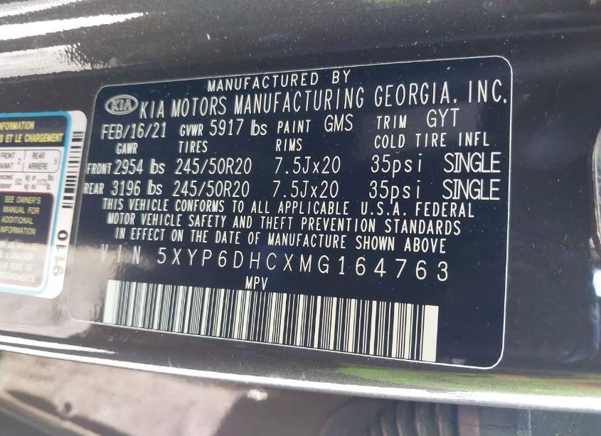 Photo 9 of 2021 Kia Telluride S (VIN 5XYP6DHCXMG164763)