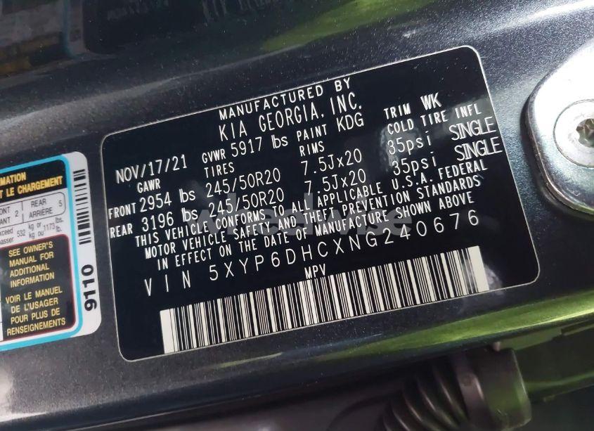 Photo 9 of 2022 Kia Telluride S (VIN 5XYP6DHCXNG240676)