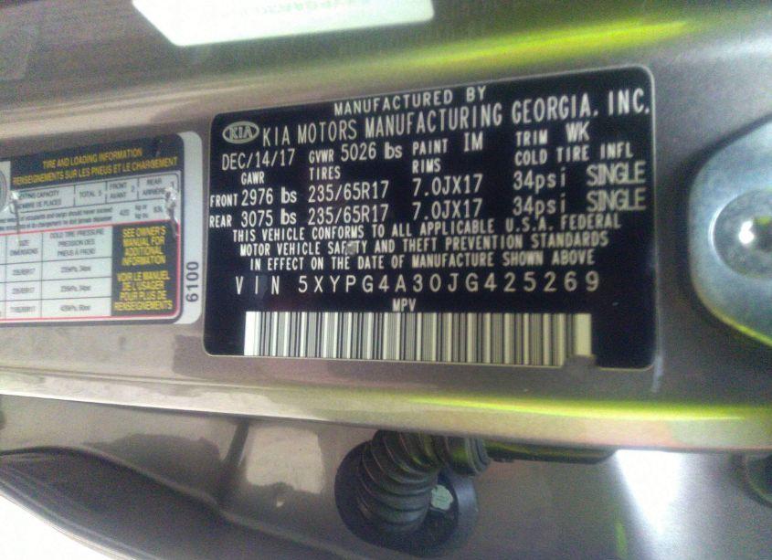 Photo 9 of 2018 Kia Sorento 2.4L L (VIN 5XYPG4A30JG425269)