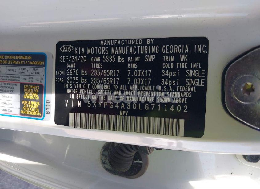 Photo 9 of 2020 Kia Sorento 2.4L L (VIN 5XYPG4A30LG711402)