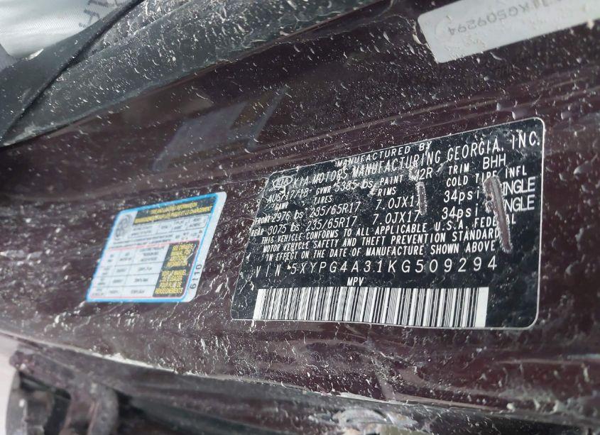 Photo 9 of 2019 Kia Sorento 2.4L LX (VIN 5XYPG4A31KG509294)