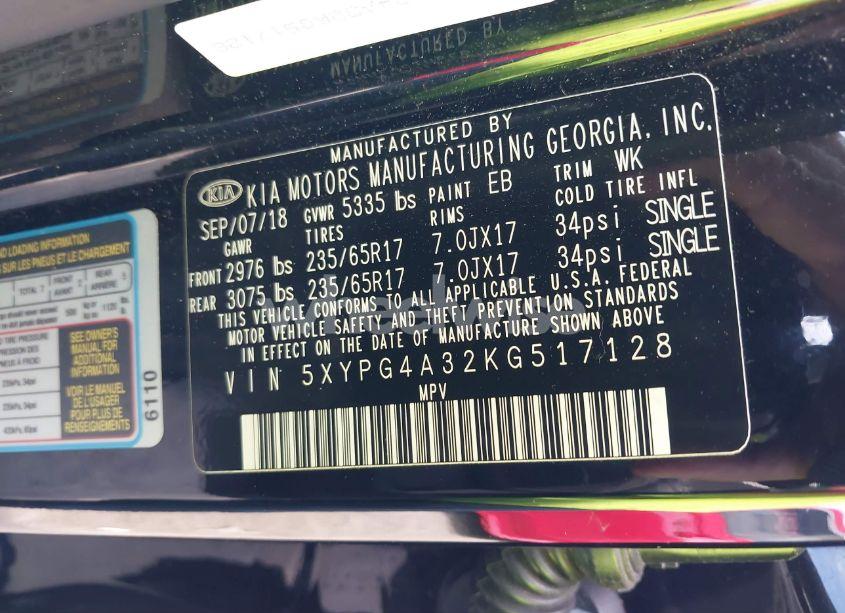 Photo 9 of 2019 Kia Sorento 2.4L LX (VIN 5XYPG4A32KG517128)