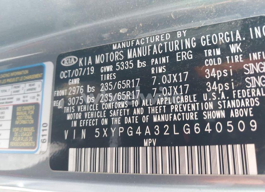 Photo 9 of 2020 Kia Sorento 2.4L LX (VIN 5XYPG4A32LG640509)