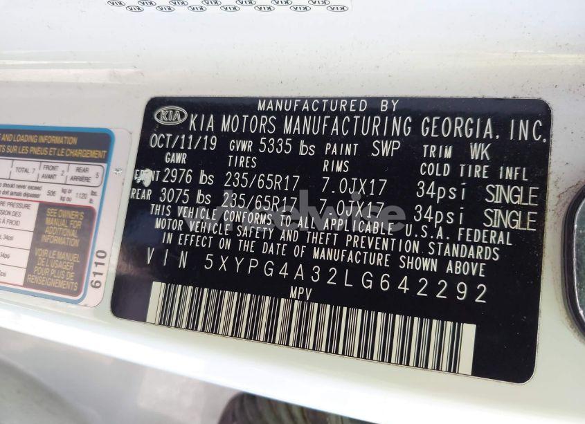 Photo 9 of 2020 Kia Sorento 2.4L L (VIN 5XYPG4A32LG642292)