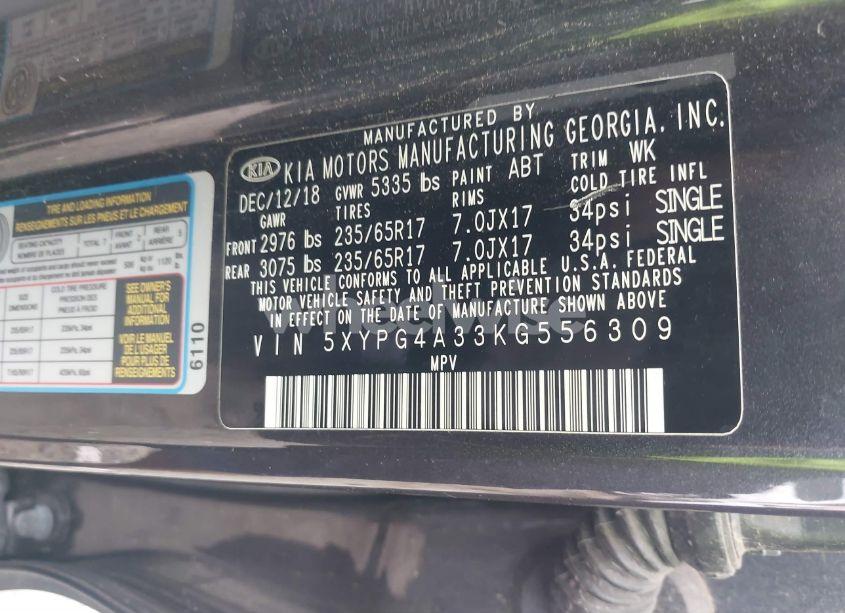 Photo 9 of 2019 Kia Sorento 2.4L LX (VIN 5XYPG4A33KG556309)