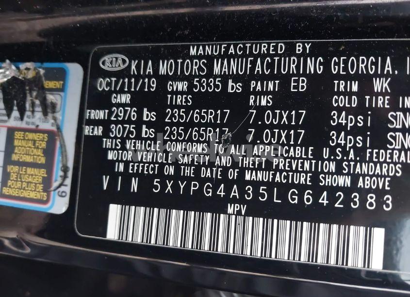 Photo 9 of 2020 Kia Sorento 2.4L L (VIN 5XYPG4A35LG642383)