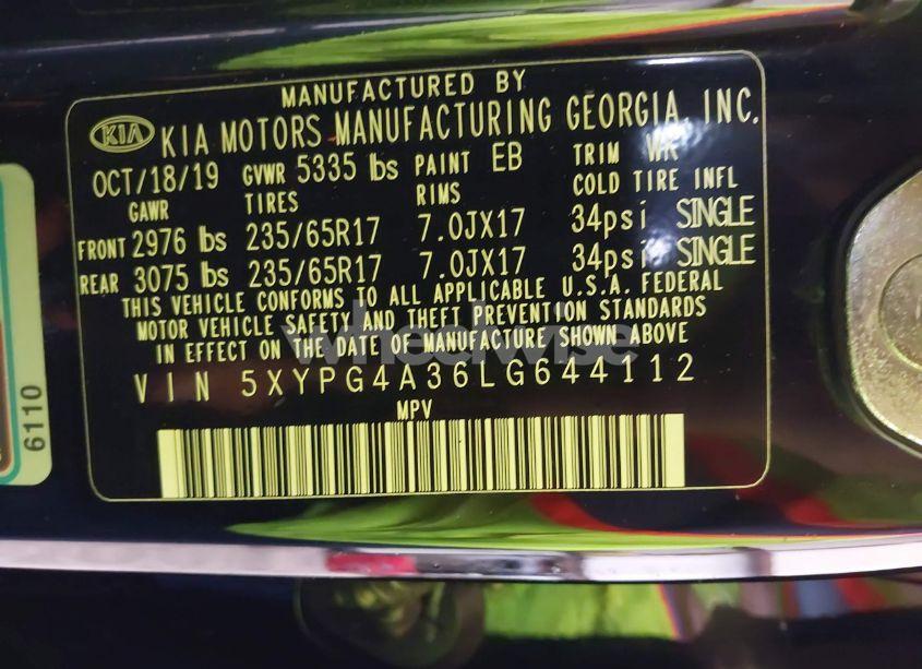 Photo 9 of 2020 Kia Sorento 2.4L L (VIN 5XYPG4A36LG644112)