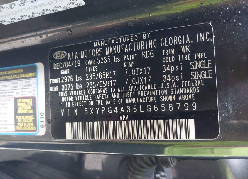 Photo 9 of 2020 Kia Sorento 2.4L LX (VIN 5XYPG4A36LG658799)