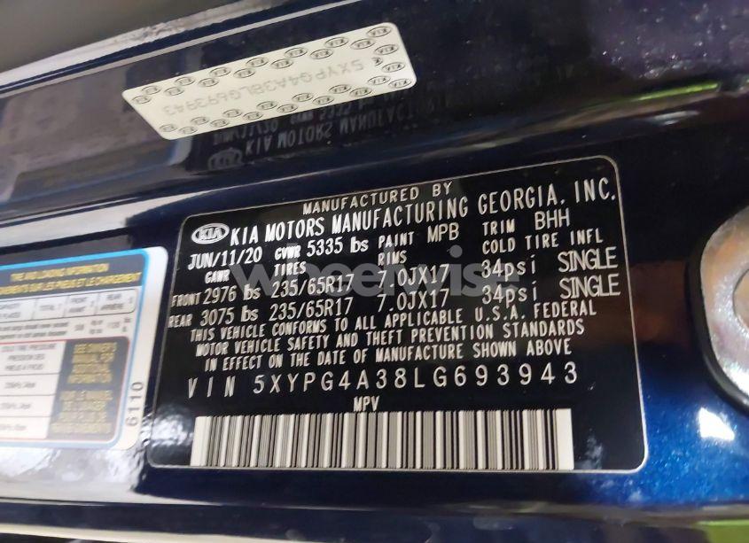 Photo 9 of 2020 Kia Sorento 2.4L LX (VIN 5XYPG4A38LG693943)