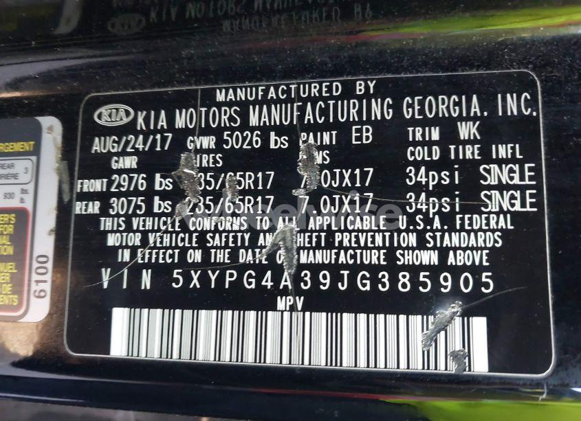Photo 9 of 2018 Kia Sorento 2.4L LX (VIN 5XYPG4A39JG385905)