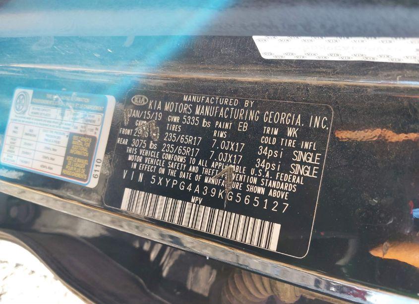Photo 9 of 2019 Kia Sorento 2.4L L (VIN 5XYPG4A39KG565127)
