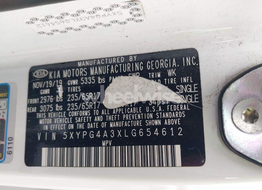 Photo 9 of 2020 Kia Sorento 2.4L L (VIN 5XYPG4A3XLG654612)