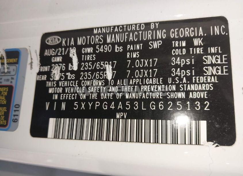 Photo 9 of 2020 Kia Sorento 3.3L LX (VIN 5XYPG4A53LG625132)