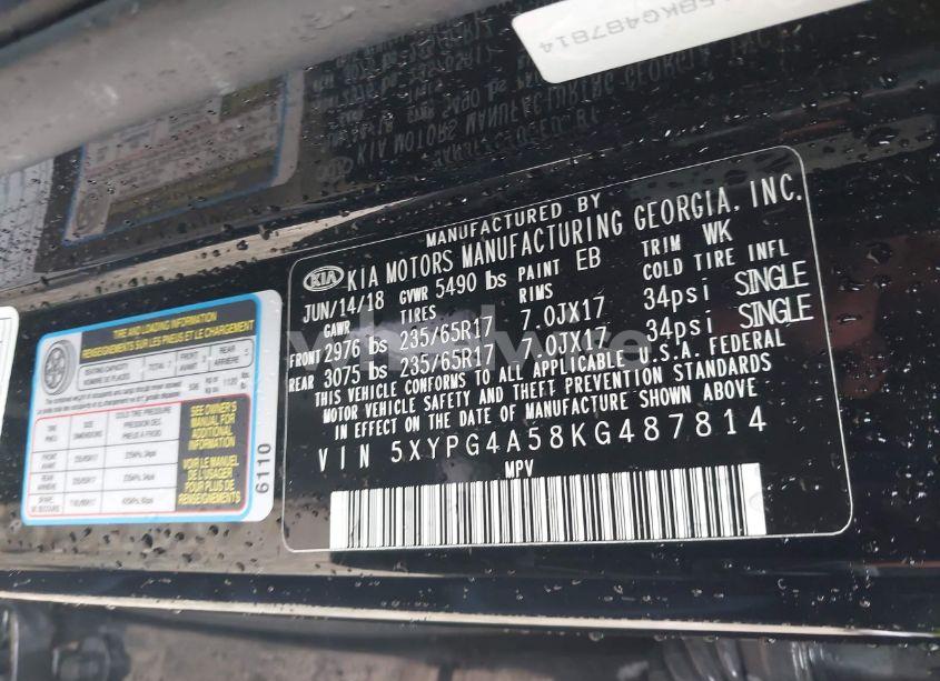Photo 9 of 2019 Kia Sorento 3.3L LX (VIN 5XYPG4A58KG487814)