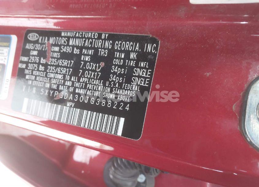 Photo 9 of 2018 Kia Sorento 2.4L LX (VIN 5XYPGDA30JG388224)