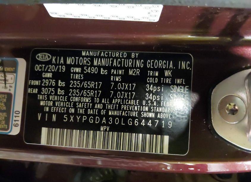 Photo 9 of 2020 Kia Sorento 2.4L LX (VIN 5XYPGDA30LG644719)